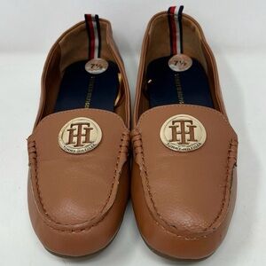 Tommy Hilfiger • Harmen Womens Faux Leather Brown Moc Driving Loafer Sz 7.5